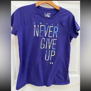 Under Armour Purple Short Sleeve Tee with Motivational Print